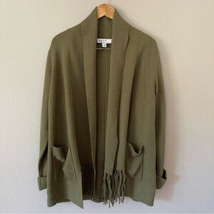 Magaschoni Green Fringe Cardigan Size L